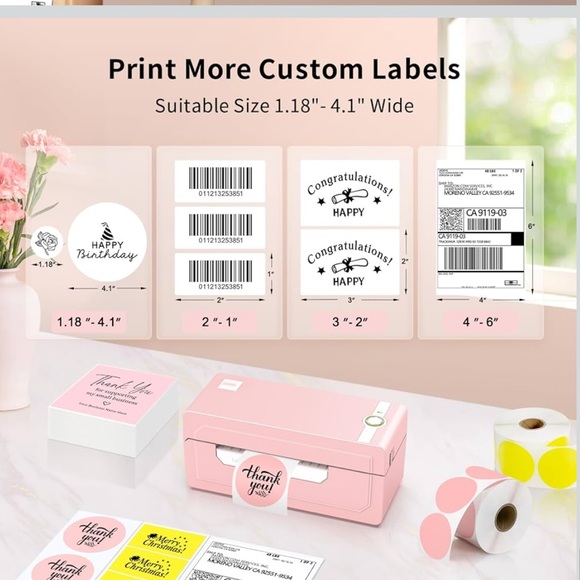 Pink Bluetooth Mini Label Maker - Picture 3 of 6